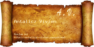 Antalicz Vivien névjegykártya
